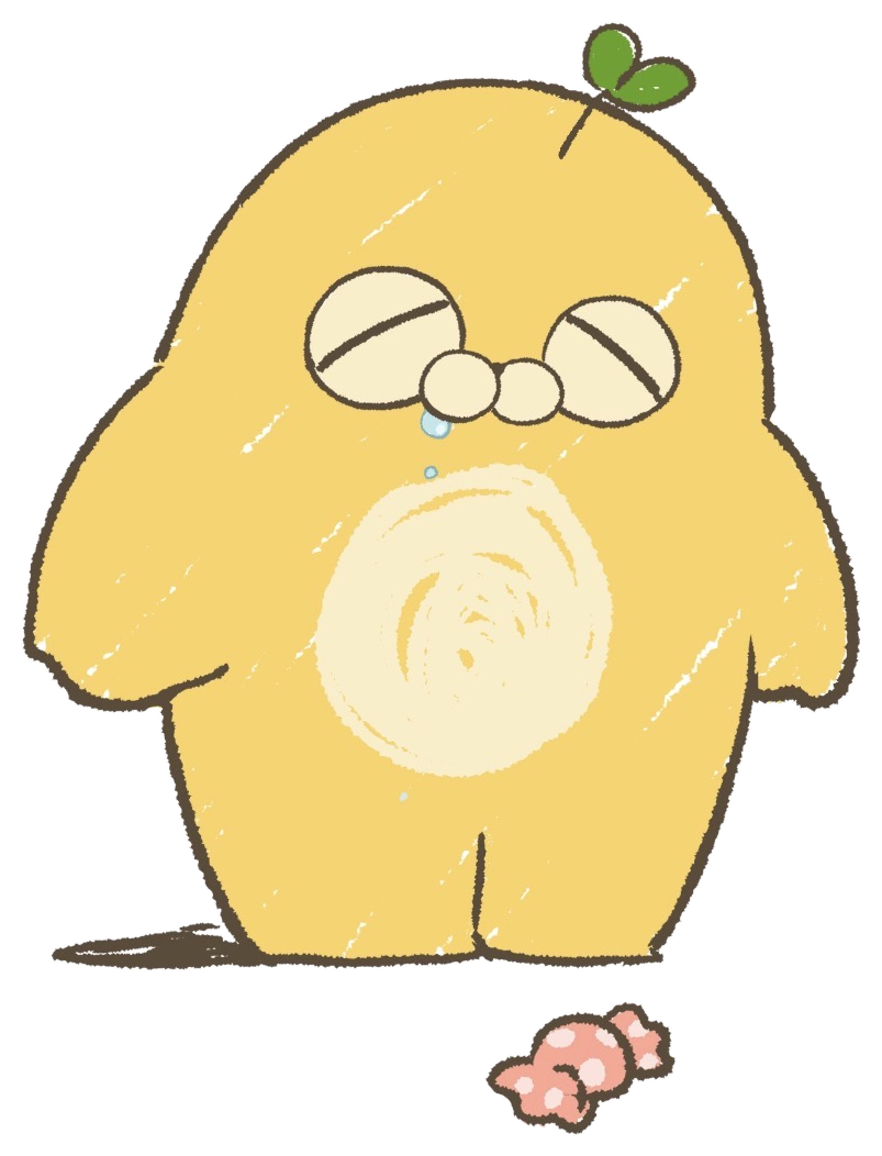 ちょっと泣いているキャラクター